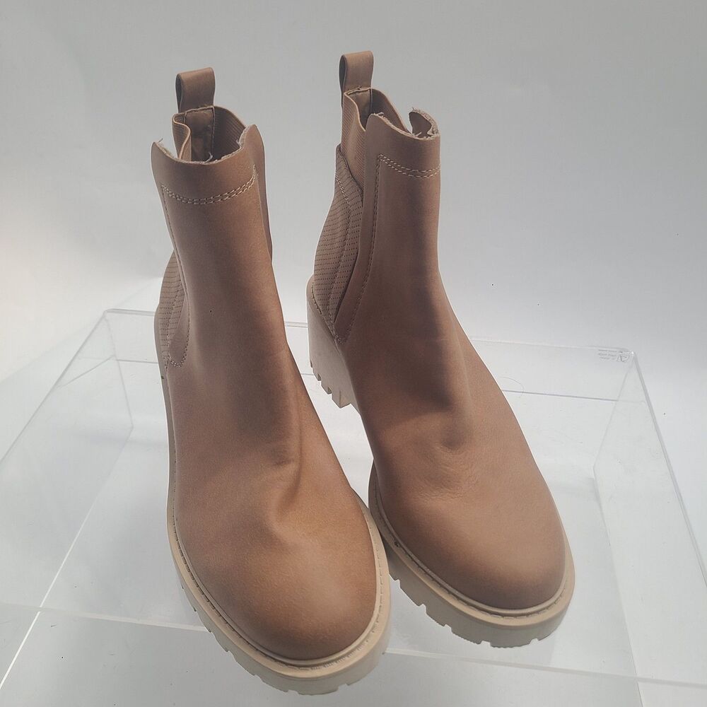 a.n.a Womens Decoy Heel Booties Cognac Brown US Size Women's 8.5